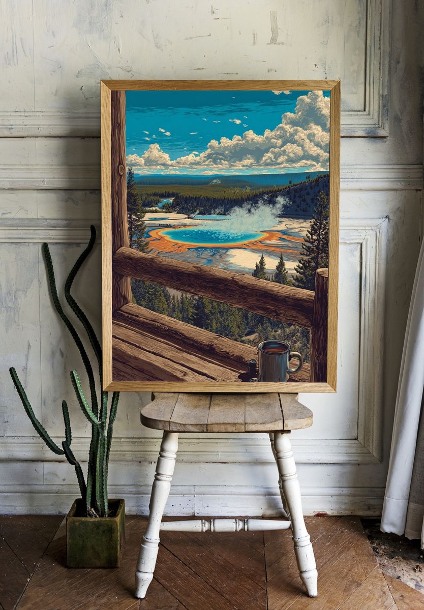 Yellowstone National Park — Vintage Print. — room view 1