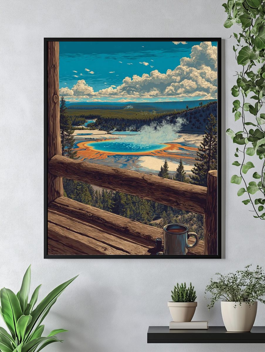 Yellowstone National Park — Vintage Print. — room view 4