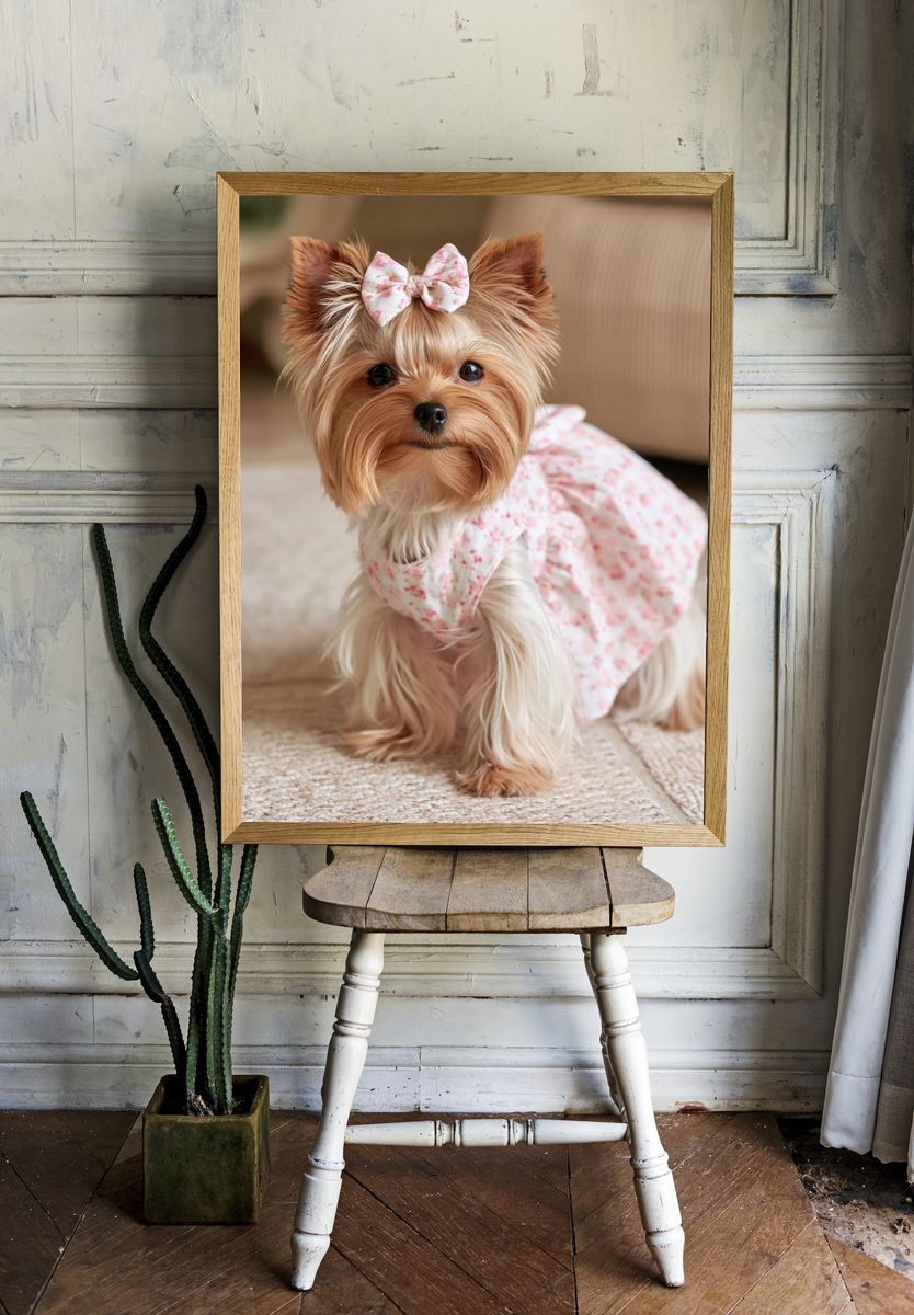 Yorkshire Terrier Portrait Poster. — room view 1