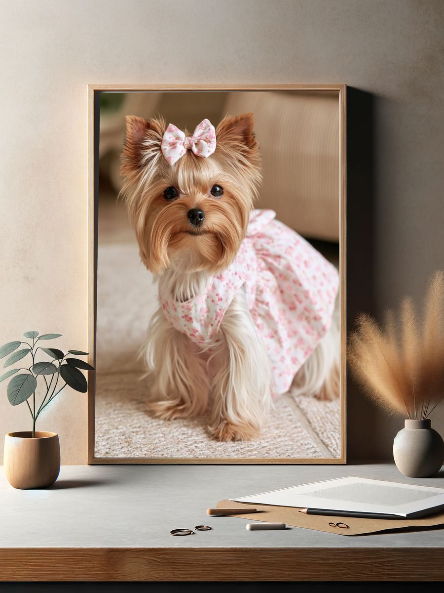Yorkshire Terrier Portrait Poster. — room view 2