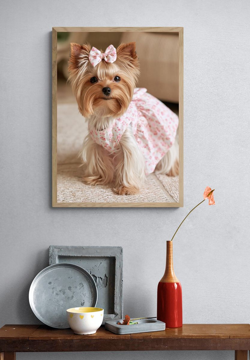 Yorkshire Terrier Portrait Poster. — room view 3