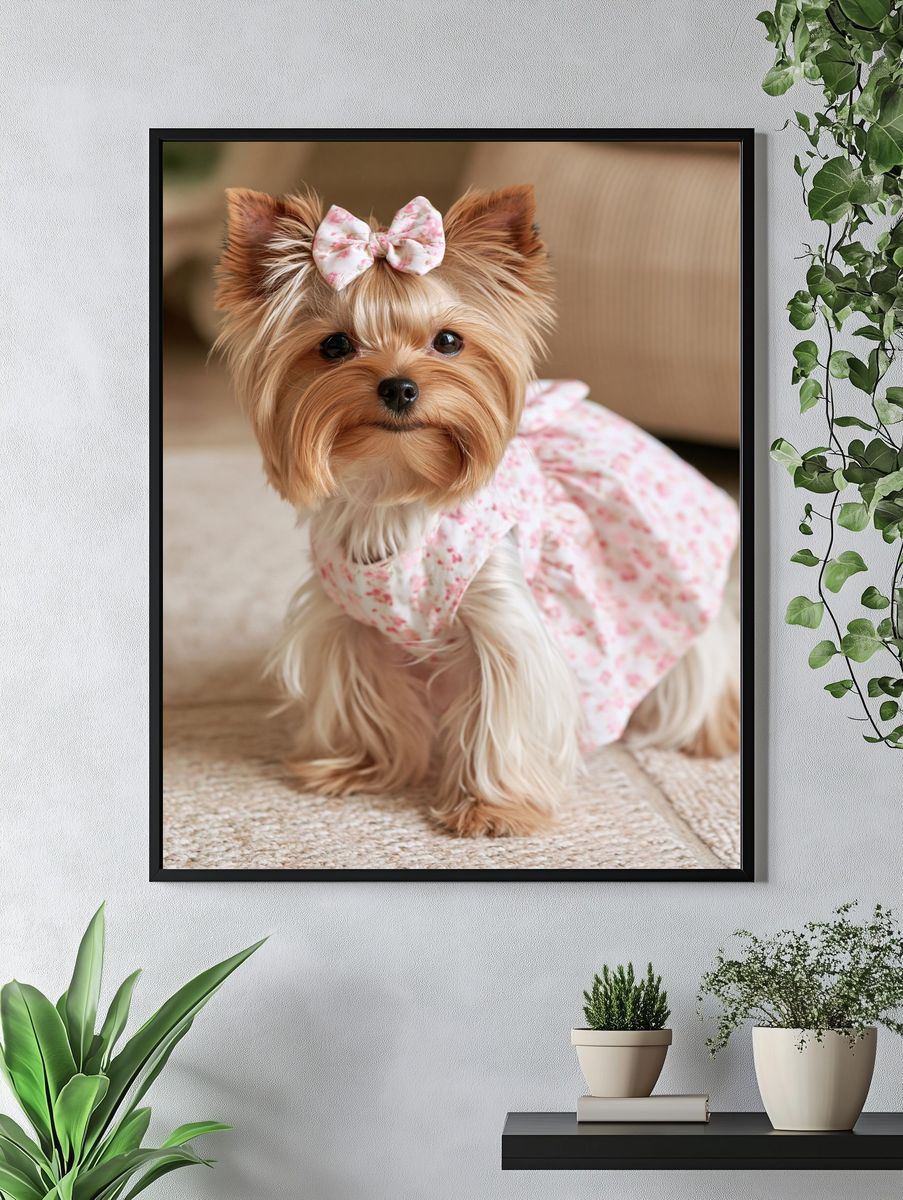 Yorkshire Terrier Portrait Poster. — room view 4