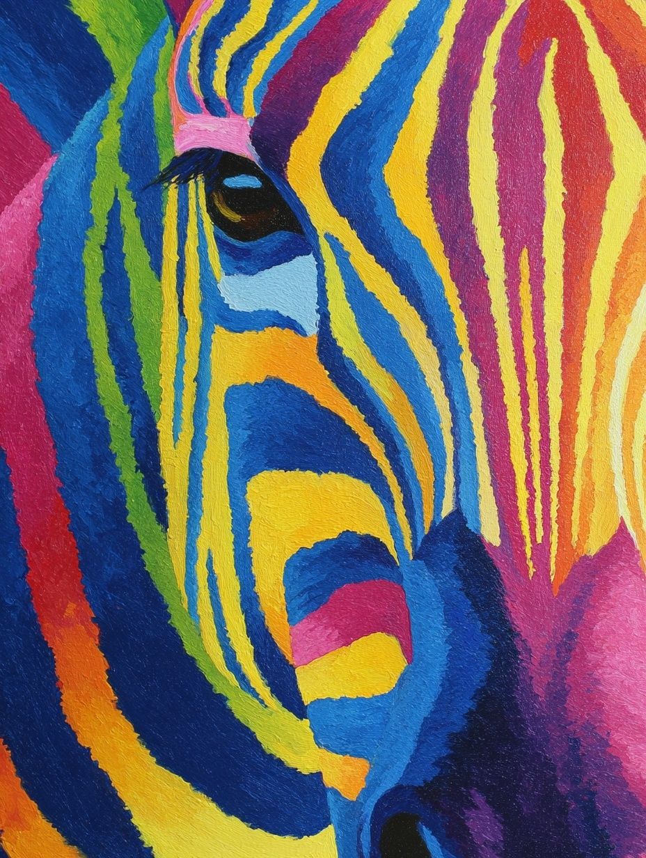 Colorful Zebra Portrait Poster.