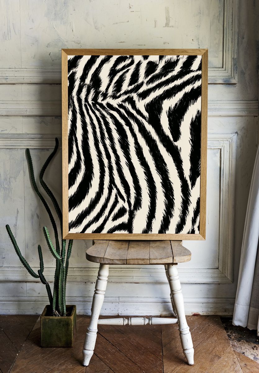 Zebra Stripe Pattern Print. — room view 1