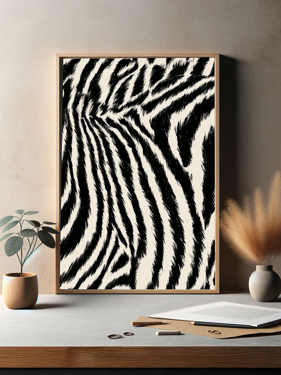 Zebra Stripe Pattern Print. — room view 2