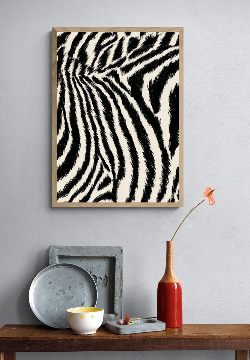 Zebra Stripe Pattern Print. — room view 3