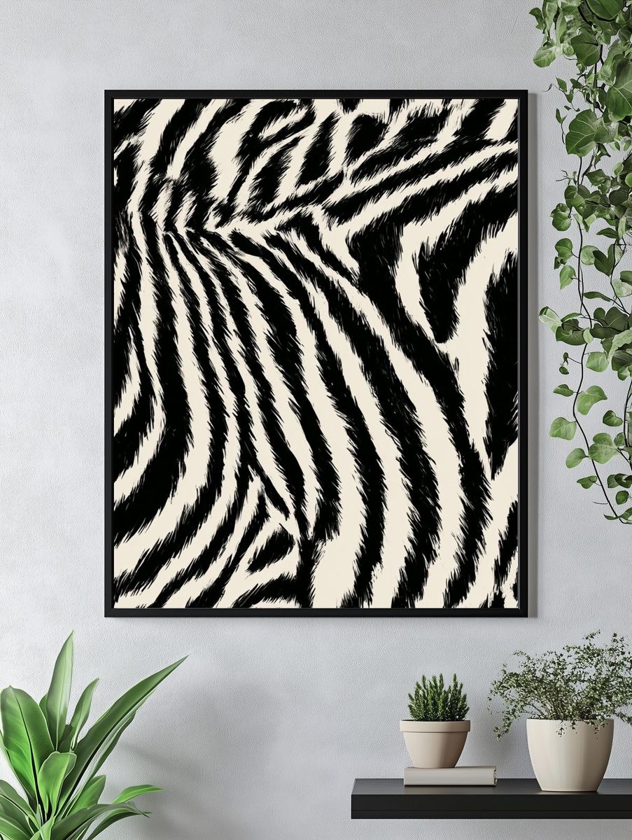 Zebra Stripe Pattern Print. — room view 4
