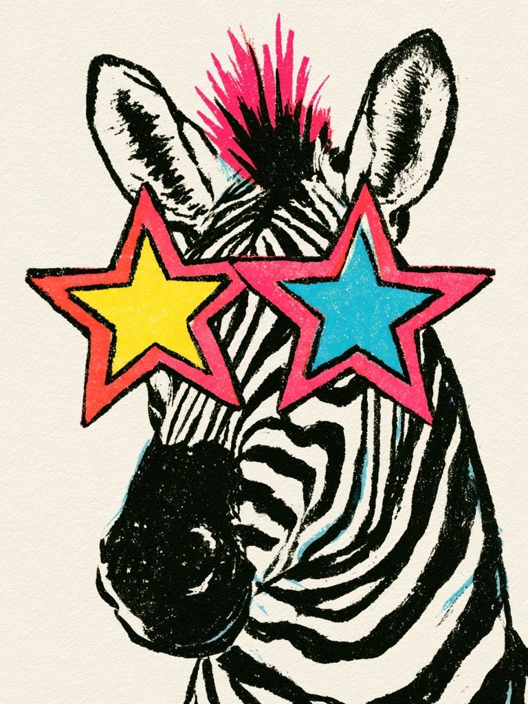 Zebra Pop Art Poster.