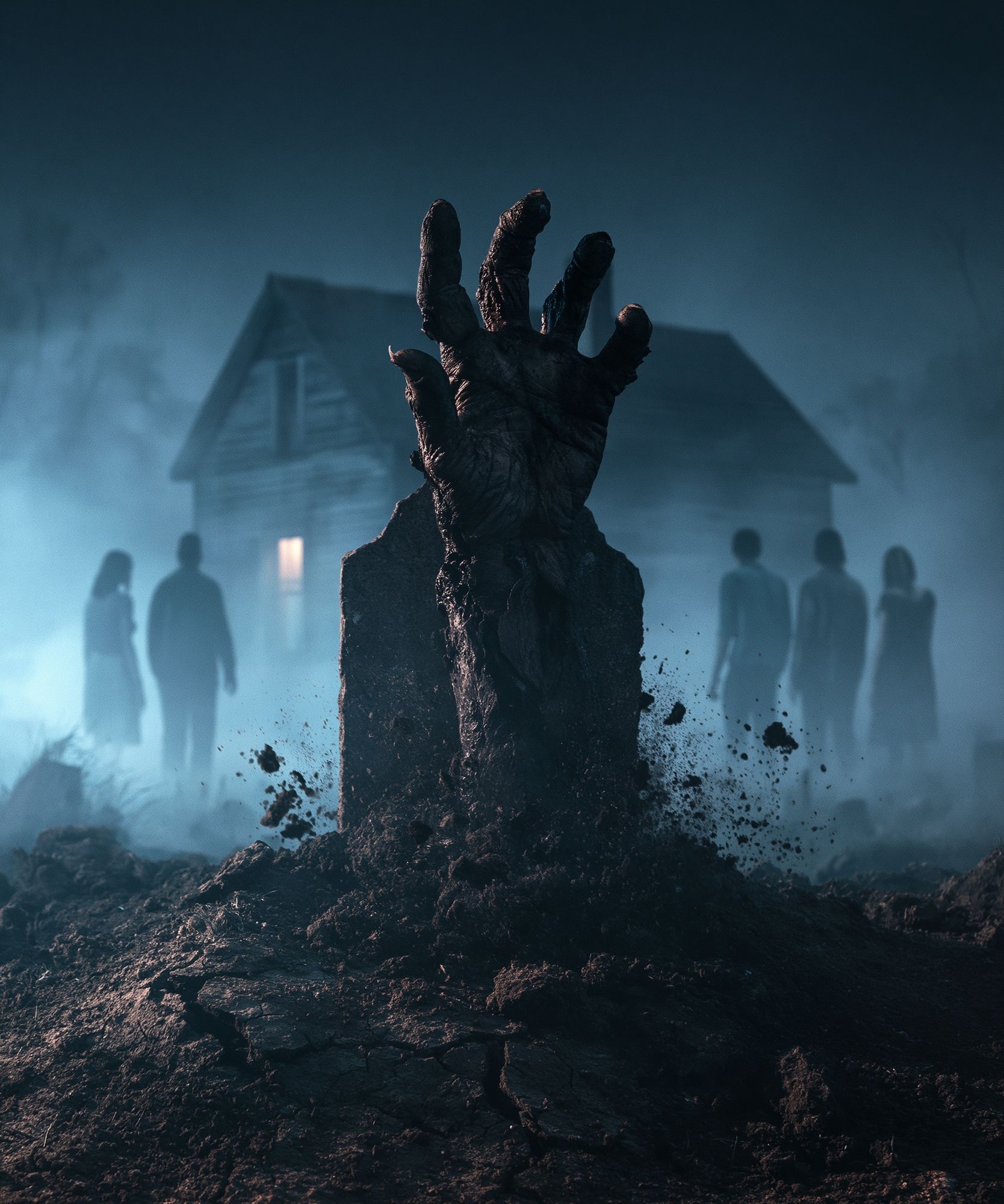 Zombie Hand Graveyard Horror Poster. poster — illustration art