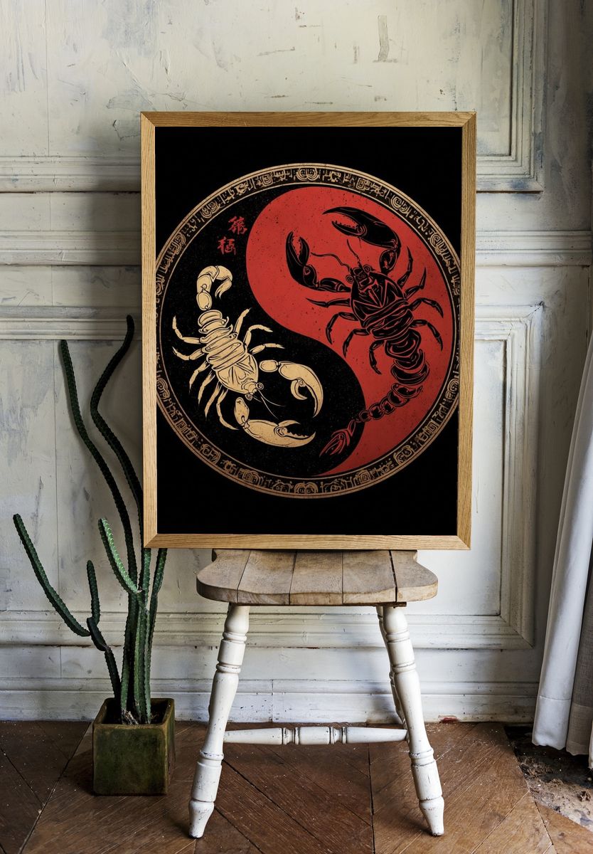 Scorpio and Cancer Zodiac Poster room preview