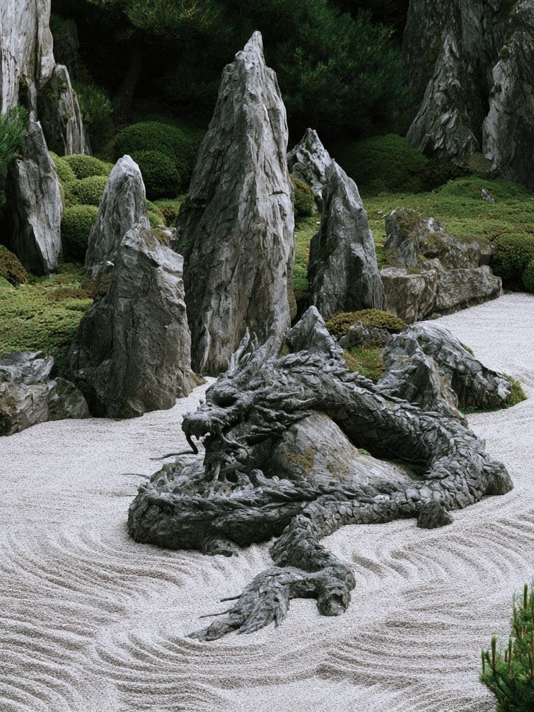 Zen Rock Garden Photography Poster.