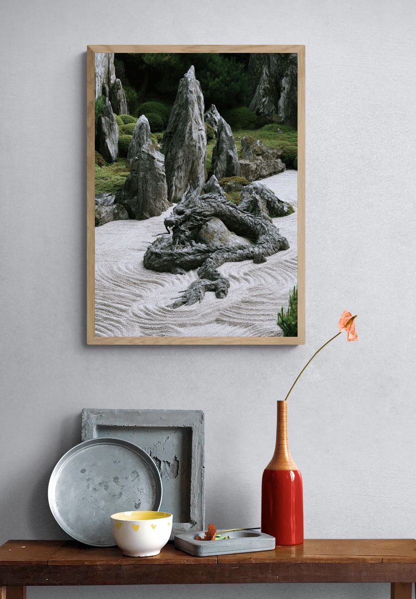 Zen Rock Garden Photography Poster. — room view 3